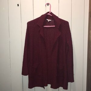 Candies Maroon Knit Cardigan
